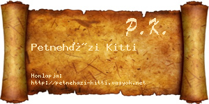Petneházi Kitti névjegykártya