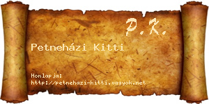 Petneházi Kitti névjegykártya