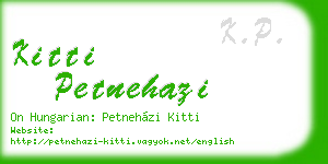kitti petnehazi business card